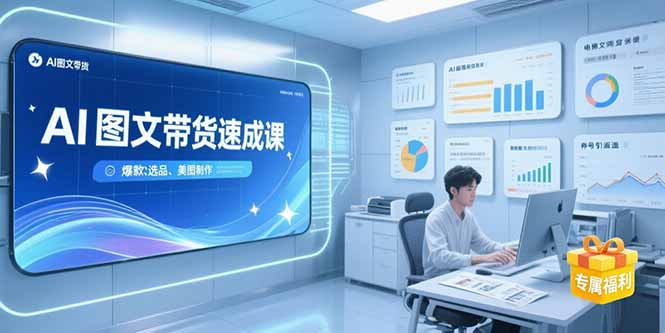 AI图文带货速成课，养号引流秘籍，爆款选品策略，美图制作全流程-九源吧网赚学院