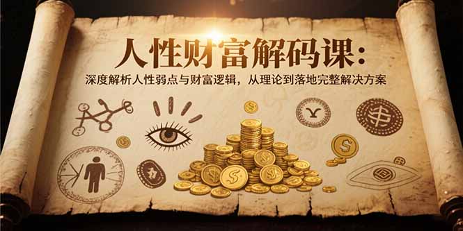 人性财富解码课6.0：深度解析人性弱点与财富逻辑，理论到落地完整解决方案-九源吧网赚学院