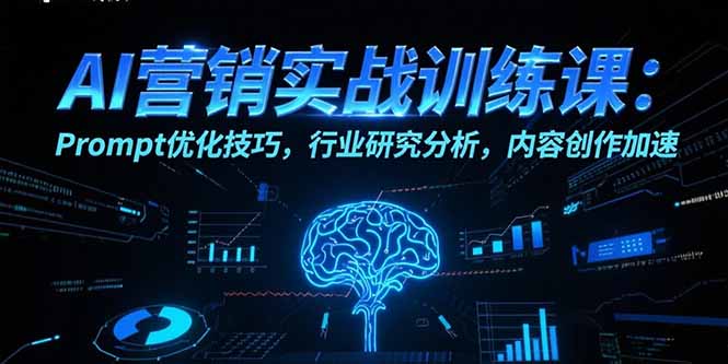 AI营销实战训练课：Prompt优化技巧，行业研究分析，内容创作加速-九源吧网赚学院