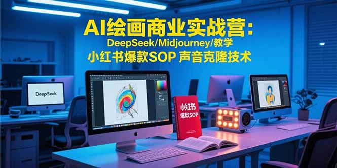 AI绘画商业实战营：DeepSeek/Midjourney/教学 小红书爆款SOP 声音克隆技术-九源吧网赚学院