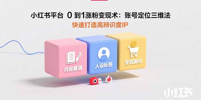 小红书平台0到1涨粉变现术：账号定位三维法，快速打造高辨识度IP-九源吧网赚学院