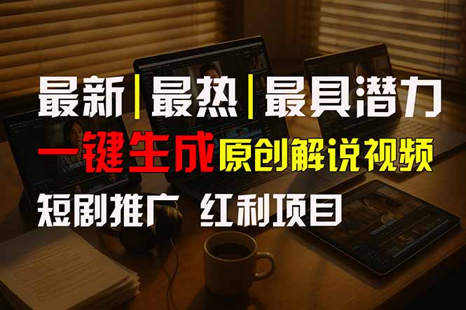 短剧推广新思路，AI一键生成原创解说视频，10分钟产出100条，30天赚了5.5w-九源吧网赚学院