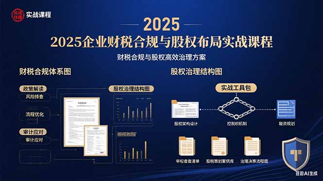 2025企业财税合规与股权布局的实战课程：财税合规与股权高效治理方案-九源吧