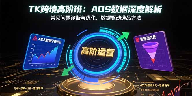 TK跨境高阶班：ADS数据深度解析，常见问题诊断与优化，数据驱动选品方法-九源吧