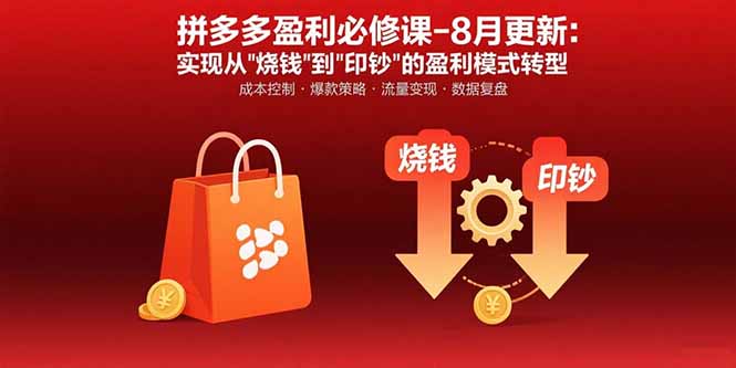 拼多多盈利必修课-8月更新：突破运营瓶颈 实现从烧钱到印钞的盈利模式转型-九源吧
