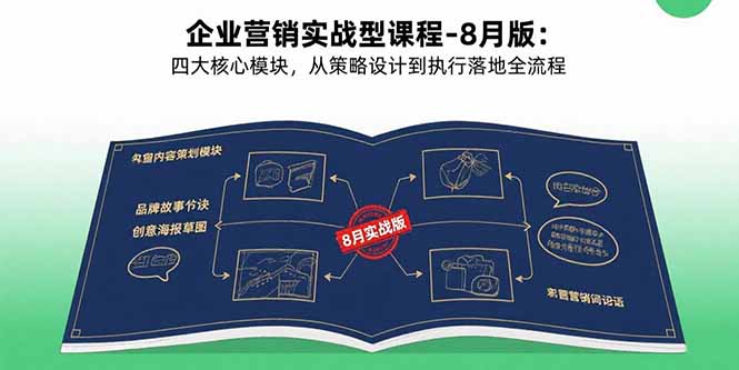 企业营销实战型课程-8月版：四大核心模块，从策略设计到执行落地全流程-九源吧