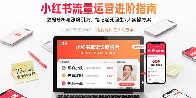 小红书流量运营进阶指南，数据分析与涨粉引流，笔记起死回生7大实操方案-九源吧