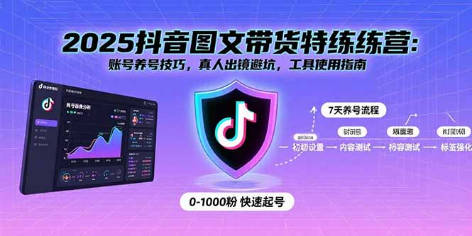 2025抖音图文带货特练营：账号养号技巧，真人出镜避坑，工具使用指南-九源吧