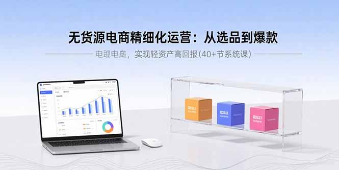 无货源电商精细化运营：从选品到爆款，实现轻资产高回报(40+节系统课)-九源吧