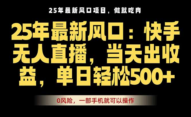 25年最新无人直播玩法，当天秒出单，一部手机就可操作-九源吧