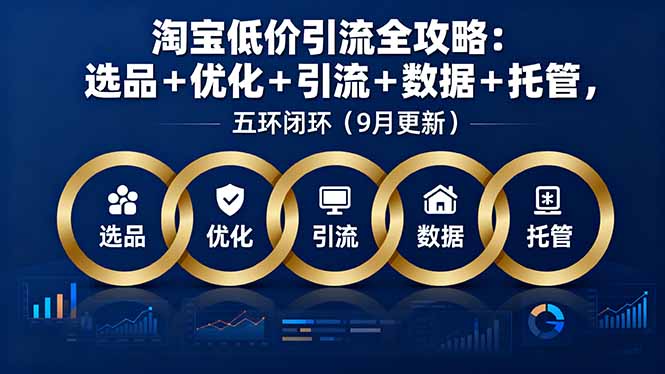 淘宝低价引流全攻略：选品＋优化＋引流＋数据＋托管，五环闭环（9月更新）-九源吧
