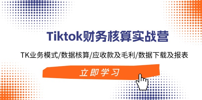 Tiktok财务核算实战营：TK业务模式/数据核算/应收款及毛利/数据下载及报表-九源吧网赚学院