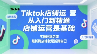 Tiktok店铺运营从入门到精通，店铺运营是基础，不懂运营店铺，瞎折腾店铺就是折腾自己-九源吧网赚学院